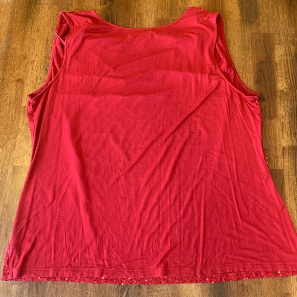 Charter Club Top 1X Sparkling Red Sleeveless Cowl Neck Drape Blouse - Picture 5 of 6